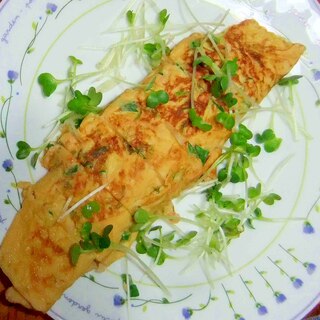 鮭と貝割菜の卵焼き